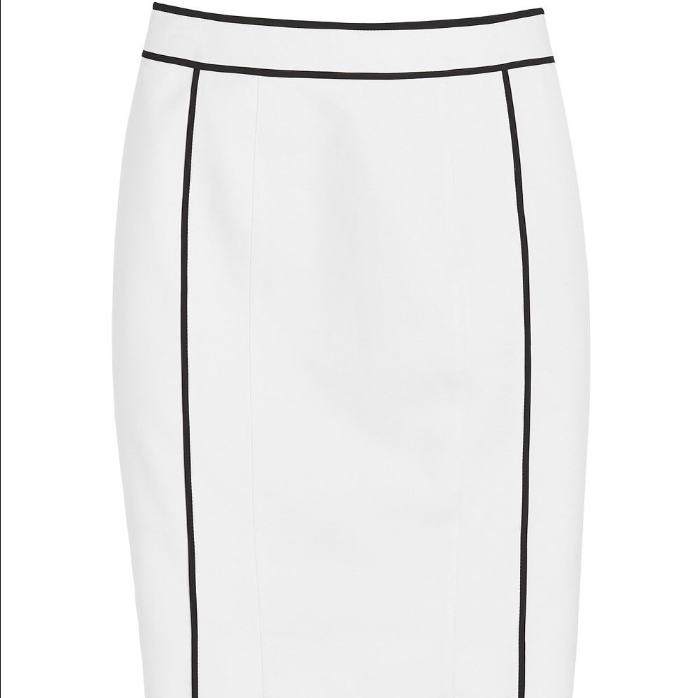WHBM Black and white piped pencil skirt